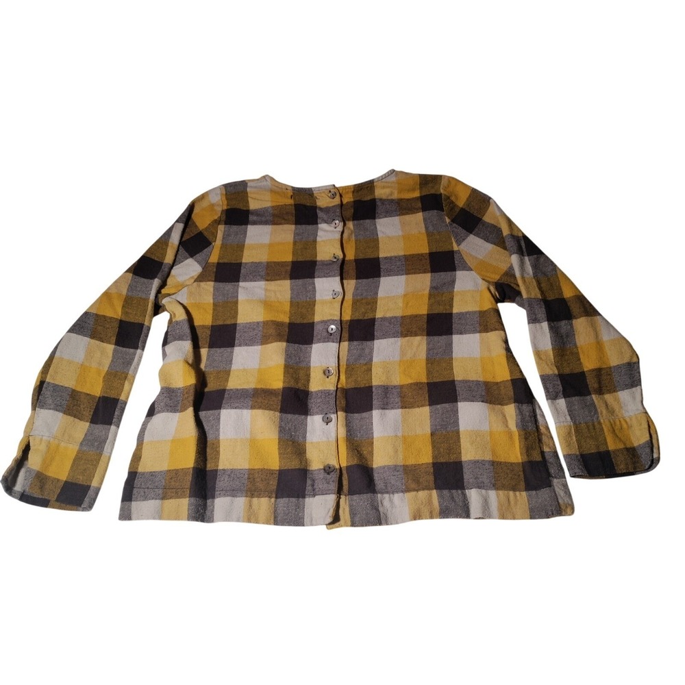 Two Danes Brushed Cotton Check Long Sleeve Hidden Button Shirt Size Large